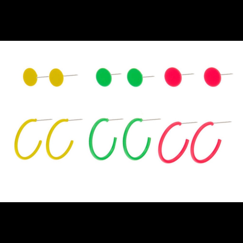 NEON MIXED EARRING SET - 9 PACK